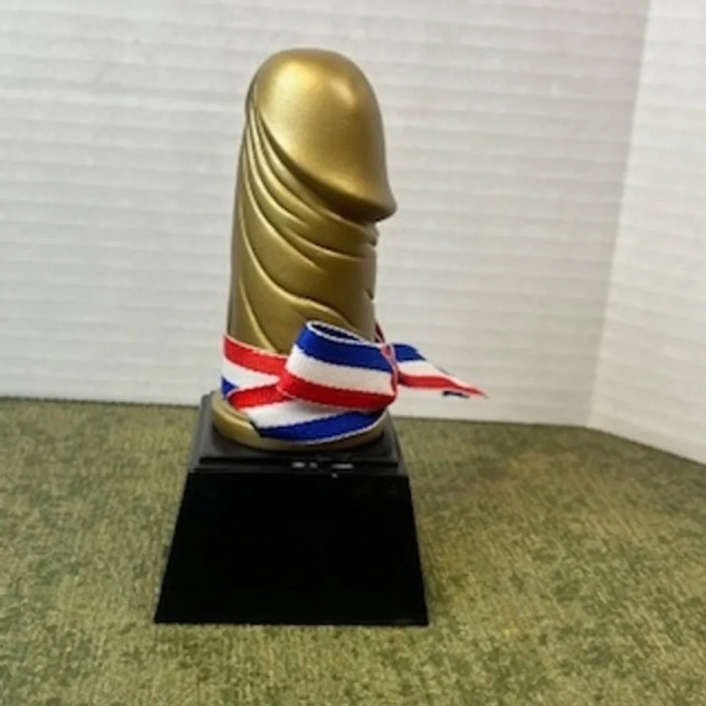 World Champion Novelty Big Dick Trophy Gold Phallic Gag Gift Party Award